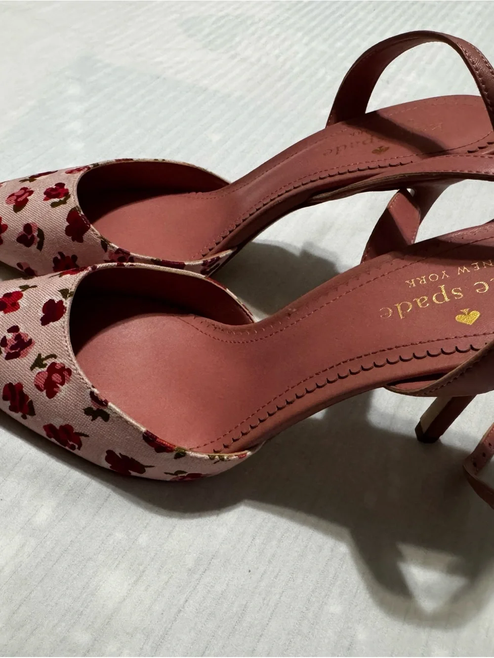 kate spade Pink Floral Pointed Toe Slingback Flats